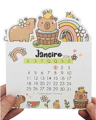 Calendário 2026 Capivaras
