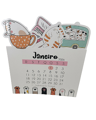 Calendário 2026 Gatinhos