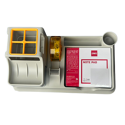Organizador de Mesa - 6 Compartimentos e Dispensador de Fita