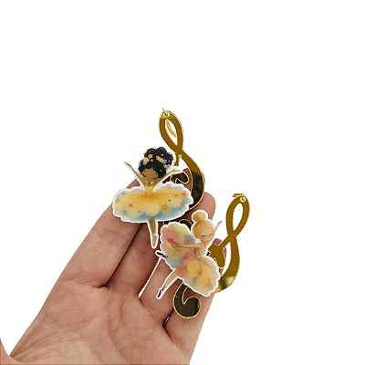 Marcador de Página em Acrílico – Bailarina com Saia Multicolorida