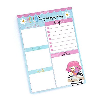 Bloco Planner Diário Menina Happy