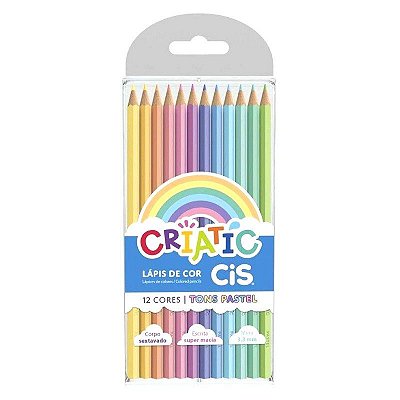 Lápis de Cor Criatic 12 Tons Pastel