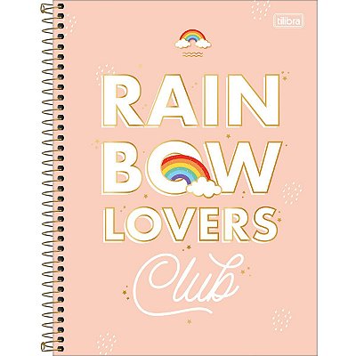 Caderno Universitário Espiral 80 Folhas Rainbow Lovers
