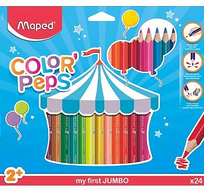 Lápis Color' Peps Jumbo 24 Cores