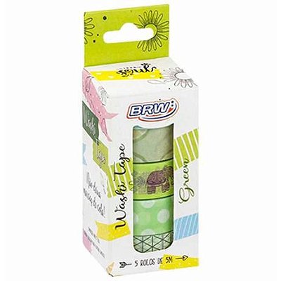 Kit Washi Tape Green 5 rolos