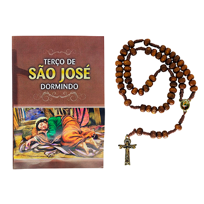 Terço de São José Dormindo com Folheto de Orações - Pacote com 6 peças - Cód.: 4721