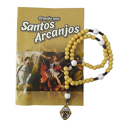 Terço dos Santos Arcanjos com folheto de orações - Pacote com 6 peças - Cód.: 8679