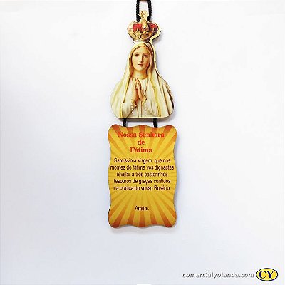 Plaquinha com oração de Nossa Senhora de Fátima - Pacote com 3 peças - Cód.: 917
