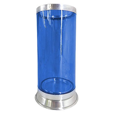 Castiçal para vela de 7 dias GG - Azul - em Vidro e alumínio - A Peça - Cód.: 8763