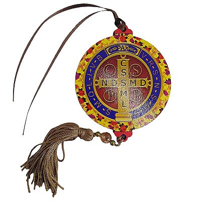 Medalhão Santos - Medalha de São Bento Colorida - Pacote com 3 peças - Cód.: 043
