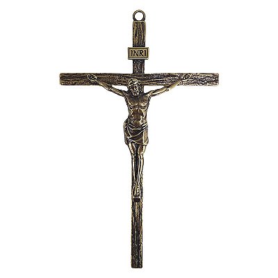 Cruz em Metal - Cor "Ouro Velho" - 24 cm - A Peça - Cód.: 452