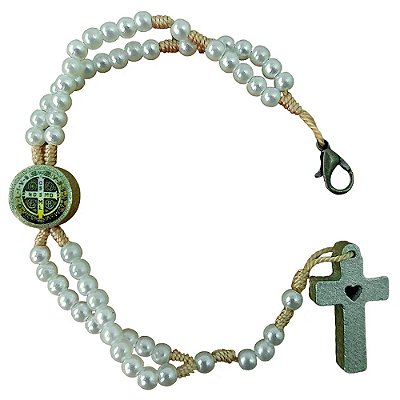Terço Pulseira de São Bento com Fecho - Pacote com 6 Peças - Cód.: 3818