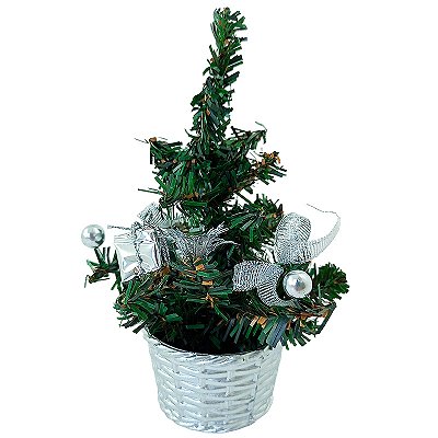 Mini Árvore de Natal - 15 cm - Prateada - A Peça - Ref.: NTF4701