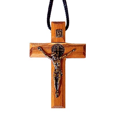 Cordão com Crucifixo e Medalha de São Bento - O Pacote com 6 Peças - Cód.: 8084