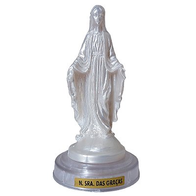 Imagem em Plástico Perolado de Nossa Senhora das Graças - Com Terço - A Peça - Cód.: 8996