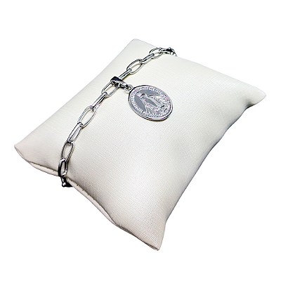 Pulseira em Aço Inox de Nossa Senhora das Graças - O Pacote com 3 Peças - Cód.: 0490-2223