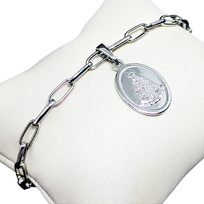 Pulseira em Aço Inox de Nossa Senhora Aparecida - pacote com 3 unidades - Cód.: 0490-4951