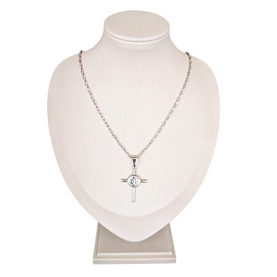 Colar em Aço Inox de Crucifixo com Medalha de São Bento - Pacote com 3 Peças - Cód.: 1403-4792