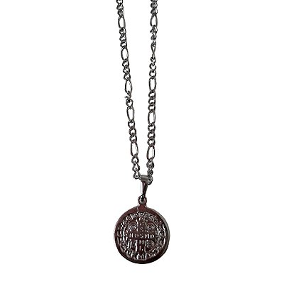 Colar em Aço Inox de Medalha de São Bento - Pacote com 3 Peças - Cód.: 6066-3142