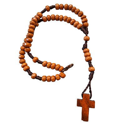 Terço Pulseira em Madeira com Cruz sem Cristo - A Dúzia  - Cód.: 9030