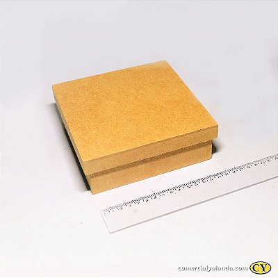 Caixa simples 15 x 15 x 5,5 cm em MDF com tampa - Pacote com 3 peças - Cód.:4720