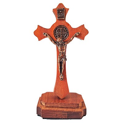 Cruz de São Bento de Mesa em Madeira - Pacote com 3 Peças - Cód.: 5937