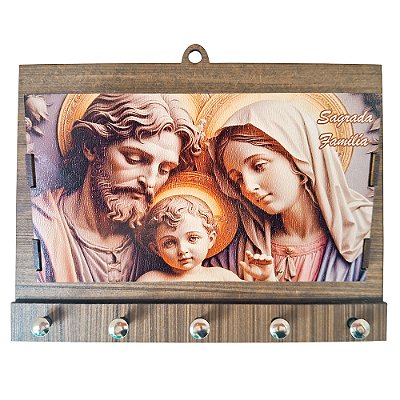 Porta Chaves da Sagrada Família em MDF - O Pacote com 3 Peças - Cód.: 2225