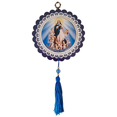 Enfeite de Parede Mandala em MDF - Nossa Senhora da Imaculada Conceição - Pacote com 3 Peças - Cód.: 5237