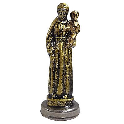 Imagem de Santo Antonio em metal - Tira Menino - Cor ouro velho - Pacote com 6 Peças - Cód.: 2825