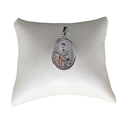 Medalha de Santa Rita em Aço Inox - 2,4 cm - O Pacote com 3 Peças - Cód.: 8862