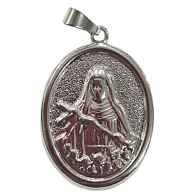 Medalha de Santa Rita em Aço Inox - 2,4 cm - O Pacote com 3 Peças  - Cód.: 8862