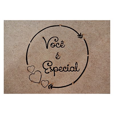 Caixa "Você é Especial" - Modelo 1 - em MDF - 15 x 10 x 5,5 cm - 3 Peças - Cód.: 8881
