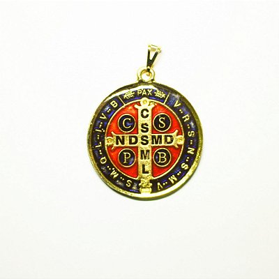 Medalha de São Bento em metal resinada Grande - O pacote com 6 unidades - Cód.: 1578