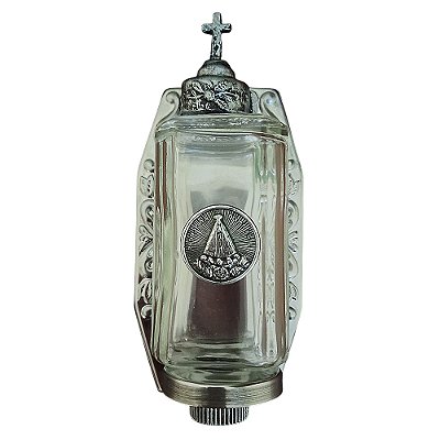 Pia Porta Água Benta de Parede de Nossa Senhora Aparecida - Cor Niquel - A Peça - Cód.: 4481