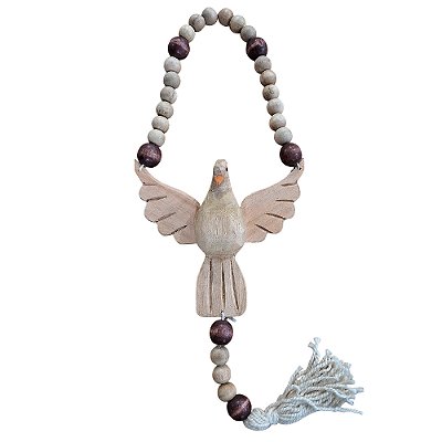 Divino Espirito Santo de Parede com PomPom - em Madeira Pintada - Colorido - O Pacote com 3 Peças - Cód.: 9838