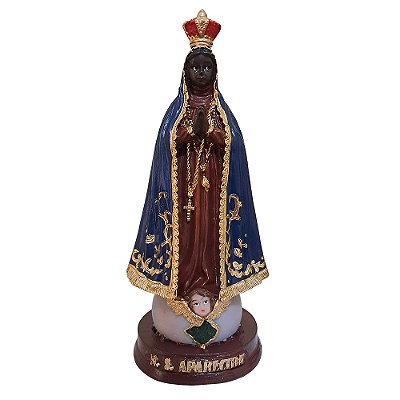 Imagem de Nossa Senhora Aparecida em Resina - Tamanho M - Colorida -  A Peça - Cód.: 8809