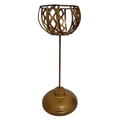 Castiçal Litúrgico para Altares em Metal Dourado - 30 cm - A Peça - Cód.: 8287