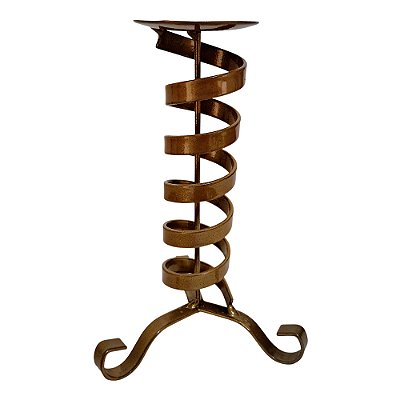Castiçal Litúrgico para Altares em Metal Dourado - 17 cm - A Peça - Cód.: 8268