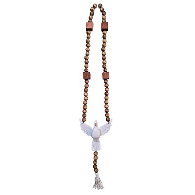 Divino Espirito Santo de Parede com PomPom - em Madeira - 90 cm - O Pacote com 2 Peças - Cód.: 9879