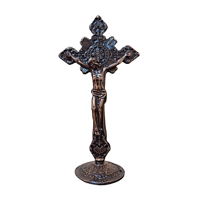 Cruz de Mesa Raio Pequeno em Metal - 15 cm - O Pacote com 3 Peças - Cód.: 9231