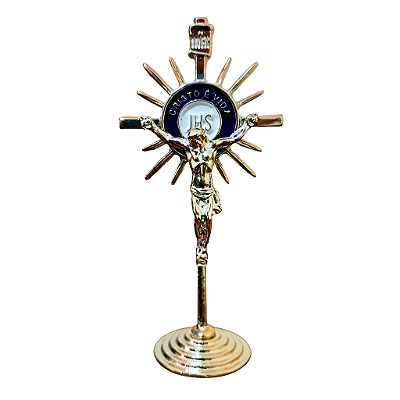 Cruz de Mesa Ostensório Raio- 10 cm - O Pacote com 3 Peças - Cód.: 9191