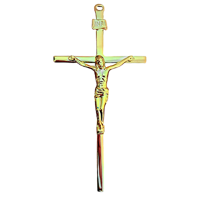 Cruz de Parede Dourada em Metal- 21 cm - A Peça - Cód.: 9149