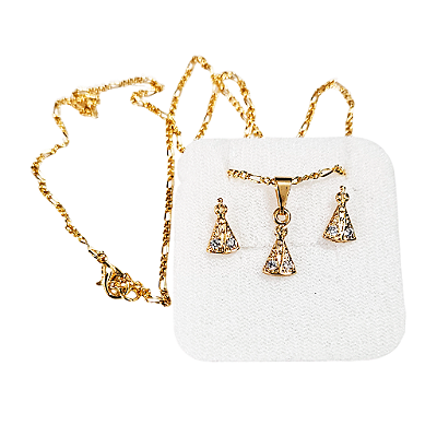 Conjunto Brincos e Corrente de Nossa Senhora Aparecida - A Peça - Cód.: 3760