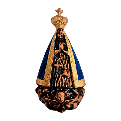Imagem de Nossa Senhora Aparecida Metade em Metal com Ímã - 6cm - Pacote com 3 Peças - Cód.: 2331