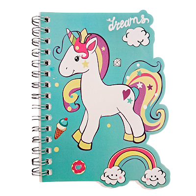 Caderno de Anotações Estampa de Unicórnio - O Pacote com 3 Peças - Código.: 7908732312138