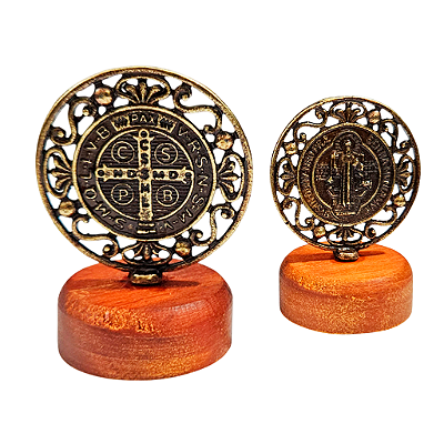 Adorno de Mesa Medalha de São Bento - O Pacote com 3 Peças - Cód.: 8295