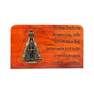 Adorno de Mesa de Nossa Senhora Aparecida em Madeira - A Peça - Cód.: 9966