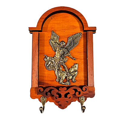 Porta-Chaves de São Miguel Arcanjo em Madeira - A Peça - Cód.: 9959