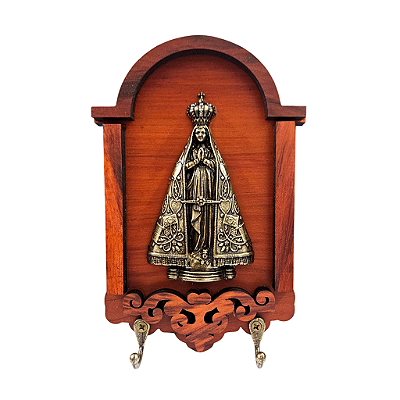 Porta-Chaves de Nossa Senhora Aparecida em Madeira - A Peça - Cód.: 99100