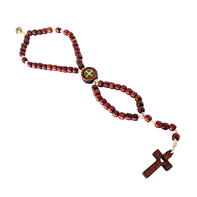 Terço Pulseira em Madeira de São Bento - O pacote com 6 Peças - Cód.: 1911